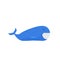 Happy smiling whale. Adorable ocean animal, joyful wild marine mammal, cute seaworld dweller. - Vector