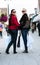 Happy smiling women shopping with white bags