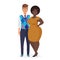 Happy smiling young interracial couple character flat vector illustration concept