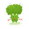 Happy smilling cute broccoli