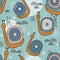 Happy snails, colorful seamless pattern