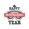 Happy Snowboarding Year - Snowboard t-shirt graphic design, print, winter logo. For mountains adventurer, snowboarders