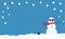 Happy Snowman With Red Scarf and Toy Train