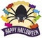 Happy Spider Celebrating Halloween with Delicious Candies, Vector Illustration