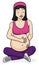 Happy sports mom resting, after her prenatal exercises, Vector illustration