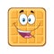 Happy Square Waffle Cartoon Mascot Character