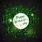Happy St. Patrick Day lettering background with glitter clover