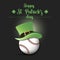 Happy St. Patrick`s day and baseball ball