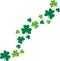 Happy St. Patrick`s Day card background clovers