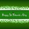 Happy St.Patrick`s Day,design with lettering on green clovers background,paper cut out style