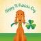 Happy St. Patrick`s Day. Funny Irish Setter