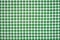 Happy St. Patrick`s day. Gingham pattern in green and white, closed up texture of green and white for background. Picnic table