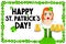 Happy St. Patrick`s Day illustration - waitress holding beer