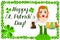 Happy St. Patrick`s Day illustration - waitress holding beer