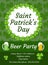 Happy St. Patrick`s Day invitation, poster, flyer. Beer Party template for your design. Vector illustration.