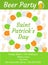 Happy St. Patrick`s Day invitation, poster, flyer. Beer Party template for your design. Vector illustration.