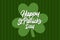 Happy St. Patrick`s Day Poster. Green shamrock background with white typography