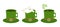 Happy St. Patrick`s Day. Three hats as cups. Foam of beer and a shamrock. Flat icons.