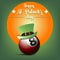 Happy St. Patricks day and billiard ball