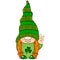 Happy St. Patricks Day funny gnome. Stock illustration