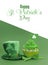 Happy St Patricks Day green cupcake with ssample text - vertical