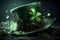 Happy St Patricks Day green leprechaun Irish tophat, AI Generated