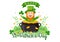 Happy St Patricks Day Illustration with Kids, Golden Coins, Green Hat, Leprechauns and Shamrock in Flat Cartoon Hand Drawn