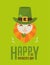 Happy St. Patricks day. Irish man with beer, St. Patricks Day design