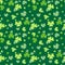 Happy St. Patricks Day Seamless Pattern Shamrock Green Background