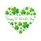 Happy St. Patricks Day vector heart on white background