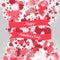 Happy St. Valentine\'s Day! Abstract background with ribbon and flying snowflakes and hearts to the Day of St. Valentine.