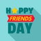 Happy star friend day logo, flat style