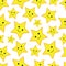 Happy stars seamless pattern