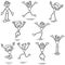 Happy stickman jumping celebrating cheering