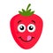 Happy strawberry emoticon