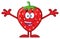 Happy Strawberry Fruit Cartoon Character With Open Arms For Hugging