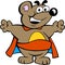 Happy Strong Super Hero Bear