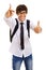 Happy student showing ok sign