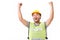 Happy, successful construction worker