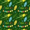 Happy Sukkot seamless pattern. Jewish holiday nuts endless background.