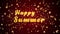 Happy summer greeting card text shiny particles for celebration,festival.