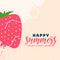 Happy summer strawberry fruit background