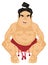 Happy sumo wrestler