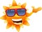 Happy sun character showing