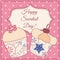 Happy sweetest day card with cupcake vintage