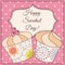 Happy sweetest day card with cupcake vintage