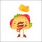 Happy taco character in sombrero singing and playing Mexican guitar
