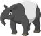 Happy tapir cartoon isolated on white background