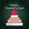 Happy teacher's day poster concept. Stack of colorful books