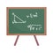 Happy teachers day, blackboard arithmetic math class, isolated icon white background